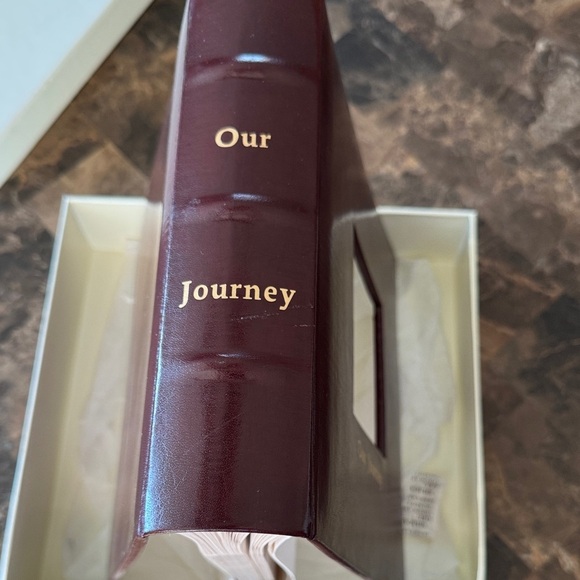 Burgundy Photo Album with Gold Text - Picture 3 of 5